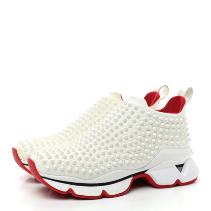 Christian Louboutin Neoprene Spike Sock Donna Flat Sneakers 36 White Snow 3 of 8