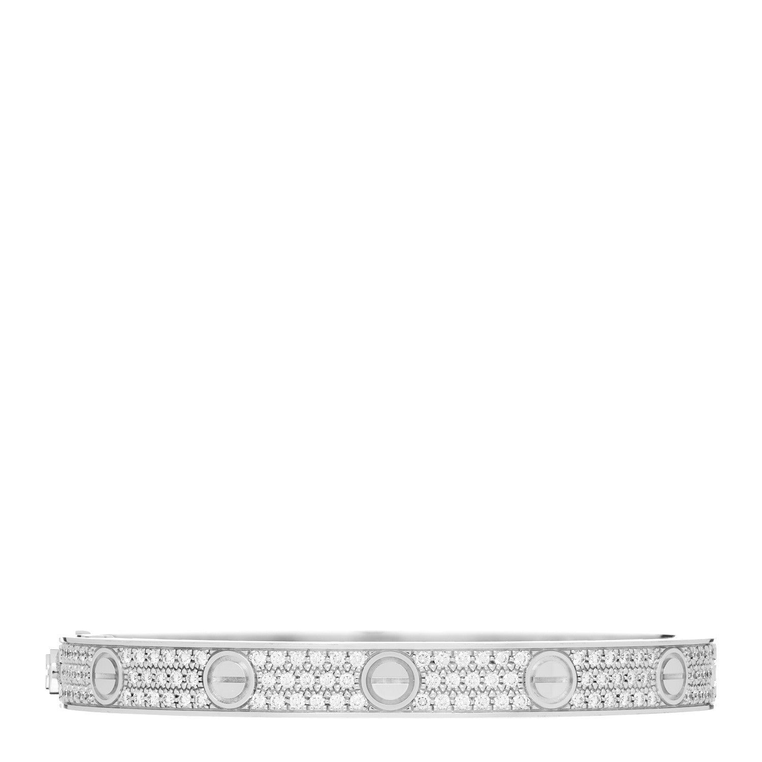 Cartier 18K White Gold Diamond LOVE Paved Bracelet 17 2 of 4