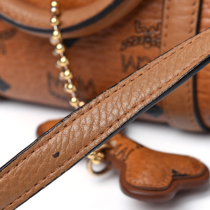 MCM Visetos Dog Bone Boston Bag Cognac 27 of 27
