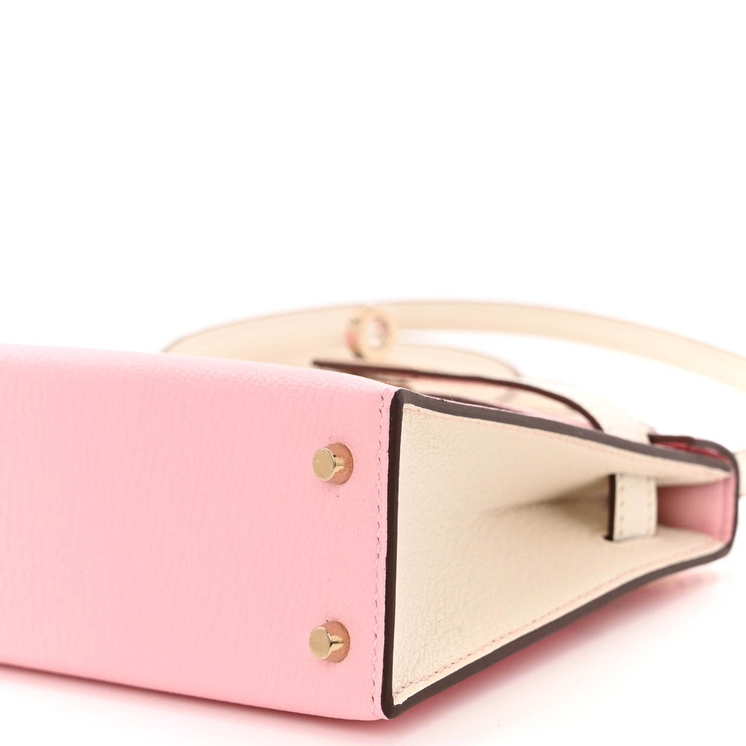 Hermes Chevre Mysore Horseshoe Mini Kelly Sellier 20 Rose Sakura Nata 10 of 11