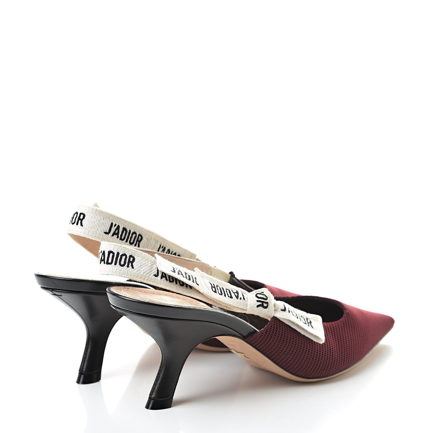 Technical Canvas Ribbon J Adior Slingback 65mm Pumps 37 Rouge Black