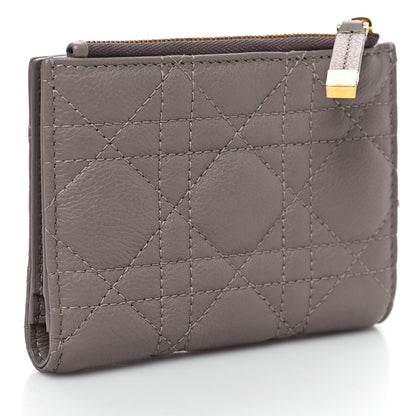 Christian Dior Grained Calfskin Supple Cannage Caro Dahlia Wallet Taupe 3 of 9