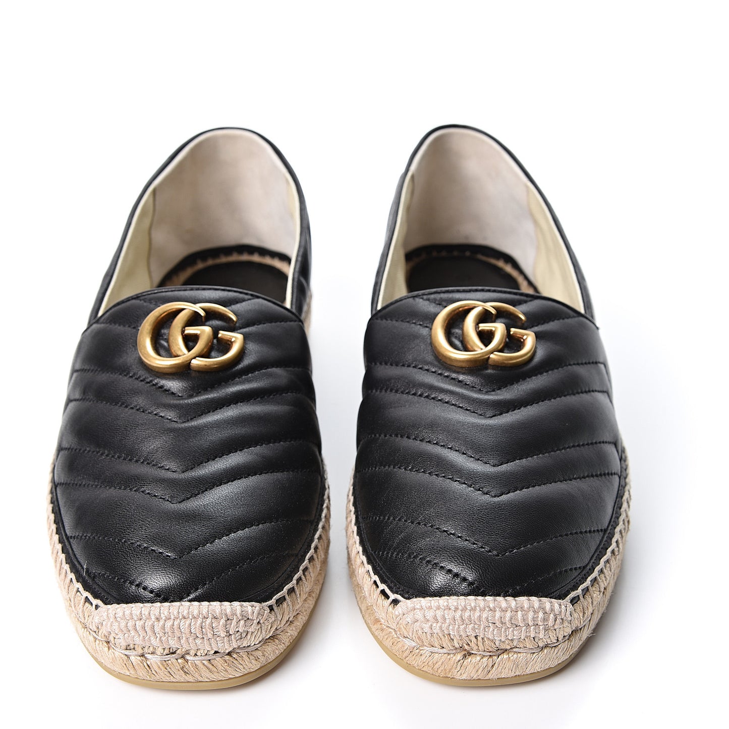 Nappa Matelasse Mens GG Marmont Espadrilles 10 Black