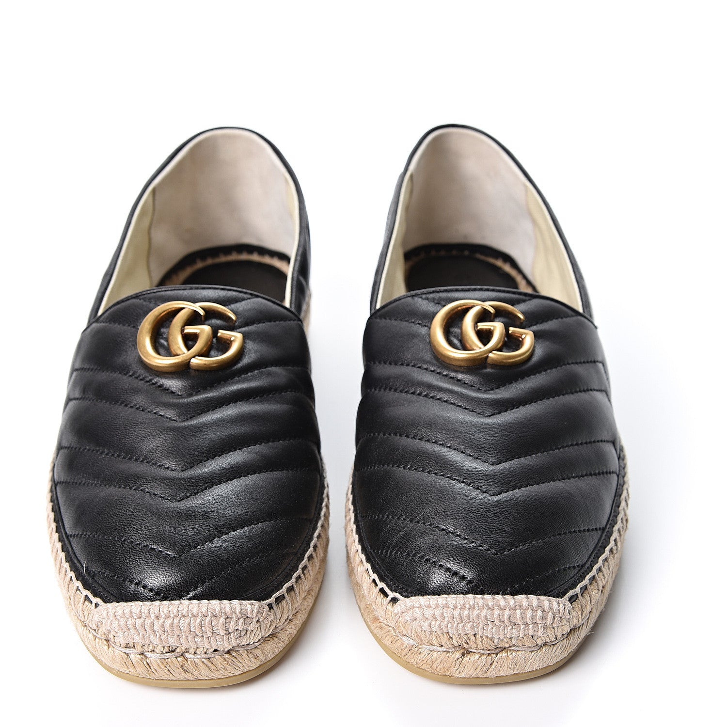 Gucci Nappa Matelasse Mens GG Marmont Espadrilles 10 Black 2 of 13