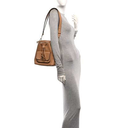 Louis Vuitton Calfskin Lockme Bucket MM Arizona Beige 2 of 9