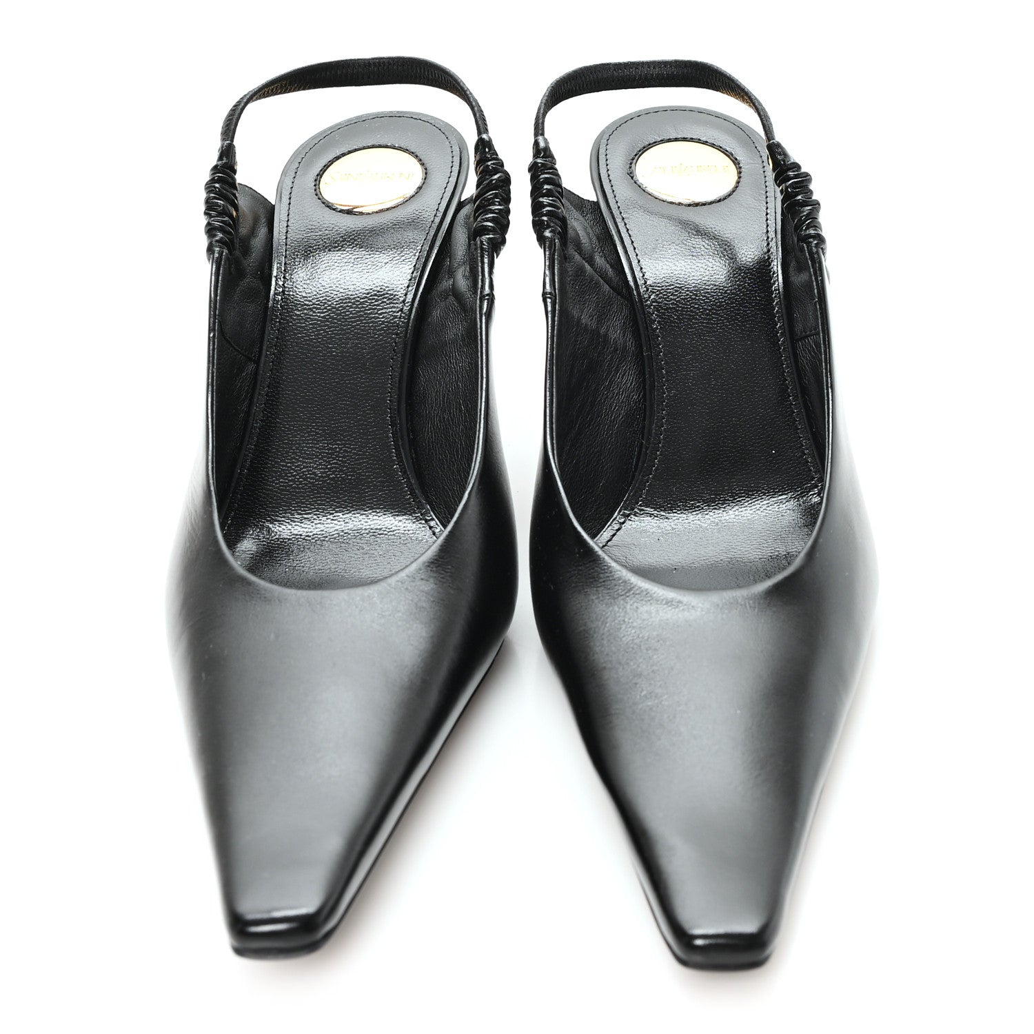 Saint Laurent Lambskin Anne-Marie 75 Slingback Pumps 40  40 Black 3 of 9