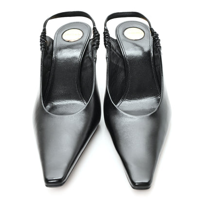 Saint Laurent Lambskin Anne-Marie 75 Slingback Pumps 40  40 Black 3 of 9