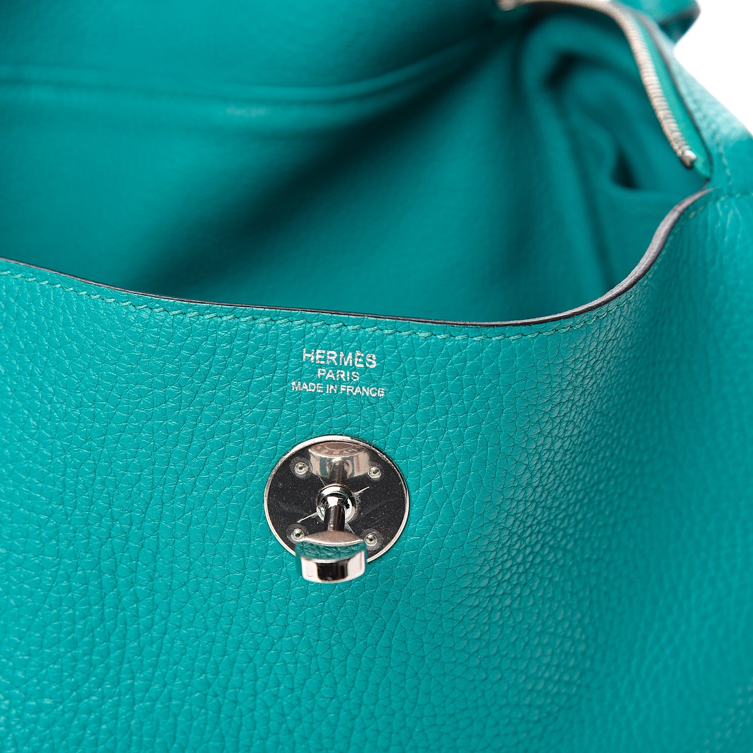 Hermes Taurillon Clemence Lindy 26 Bleu Paon 5 of 8