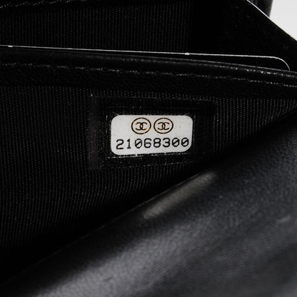 Chanel Lambskin Quilted Boy Flap Wallet Black 8 of 9