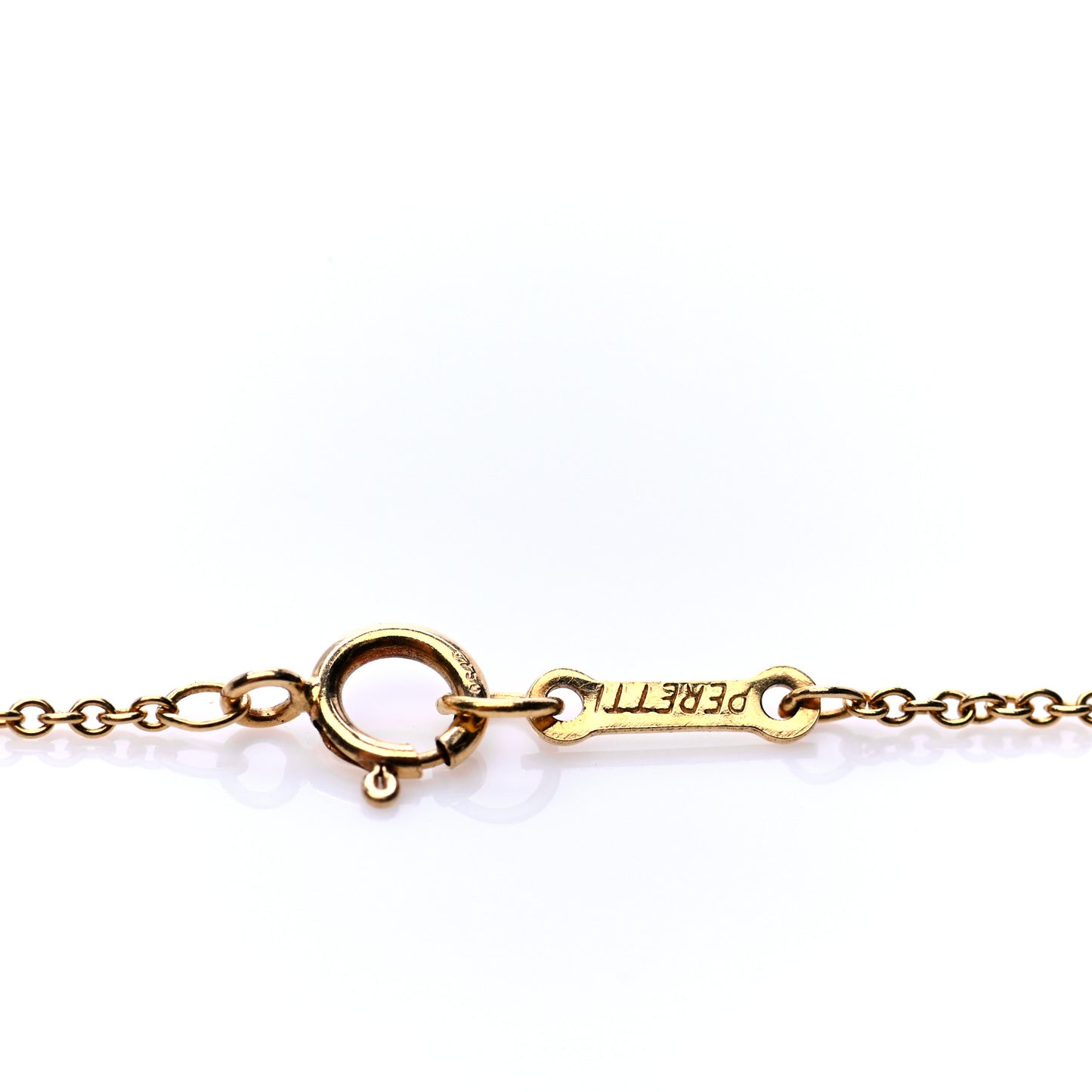 18K Yellow Gold 11mm Elsa Peretti Bean Pendant Necklace