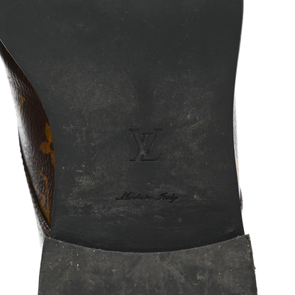 Louis Vuitton Calfskin Monogram Wonderland Flat Ranger Boots 41 Black 7 of 10