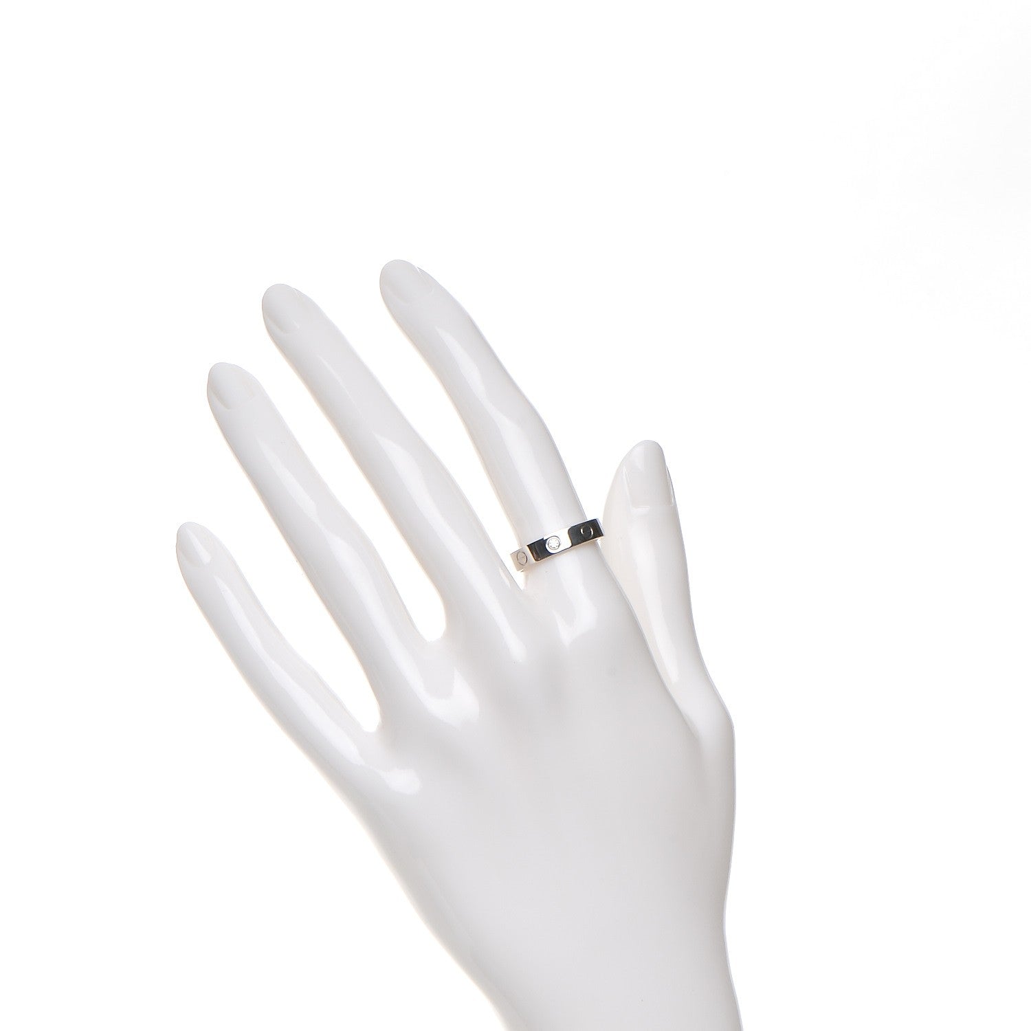 Cartier 18K White Gold Diamond 4mm LOVE Wedding Band Ring 52 6 2 of 6