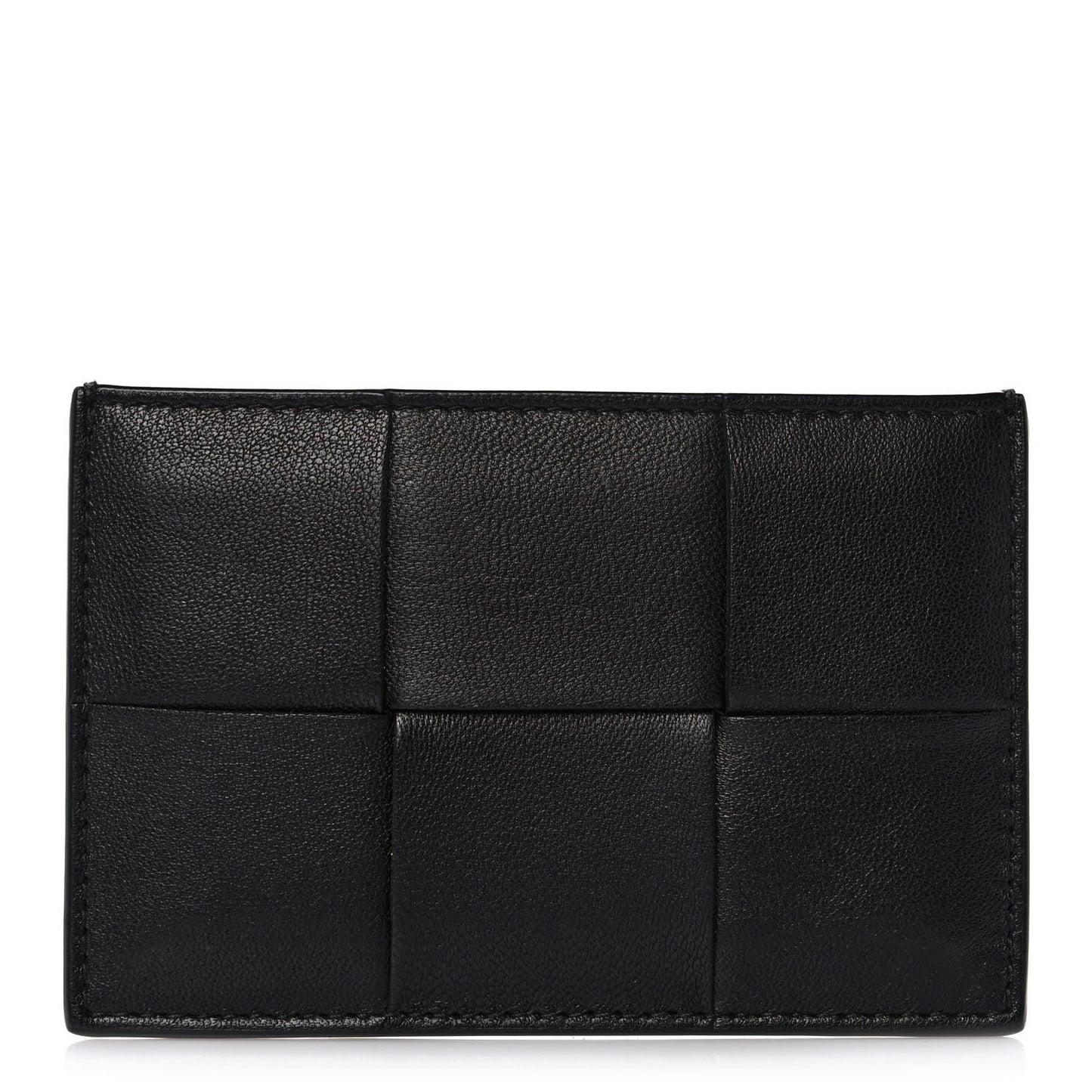 Nappa Intreccio Cassette Credit Card Holder Black