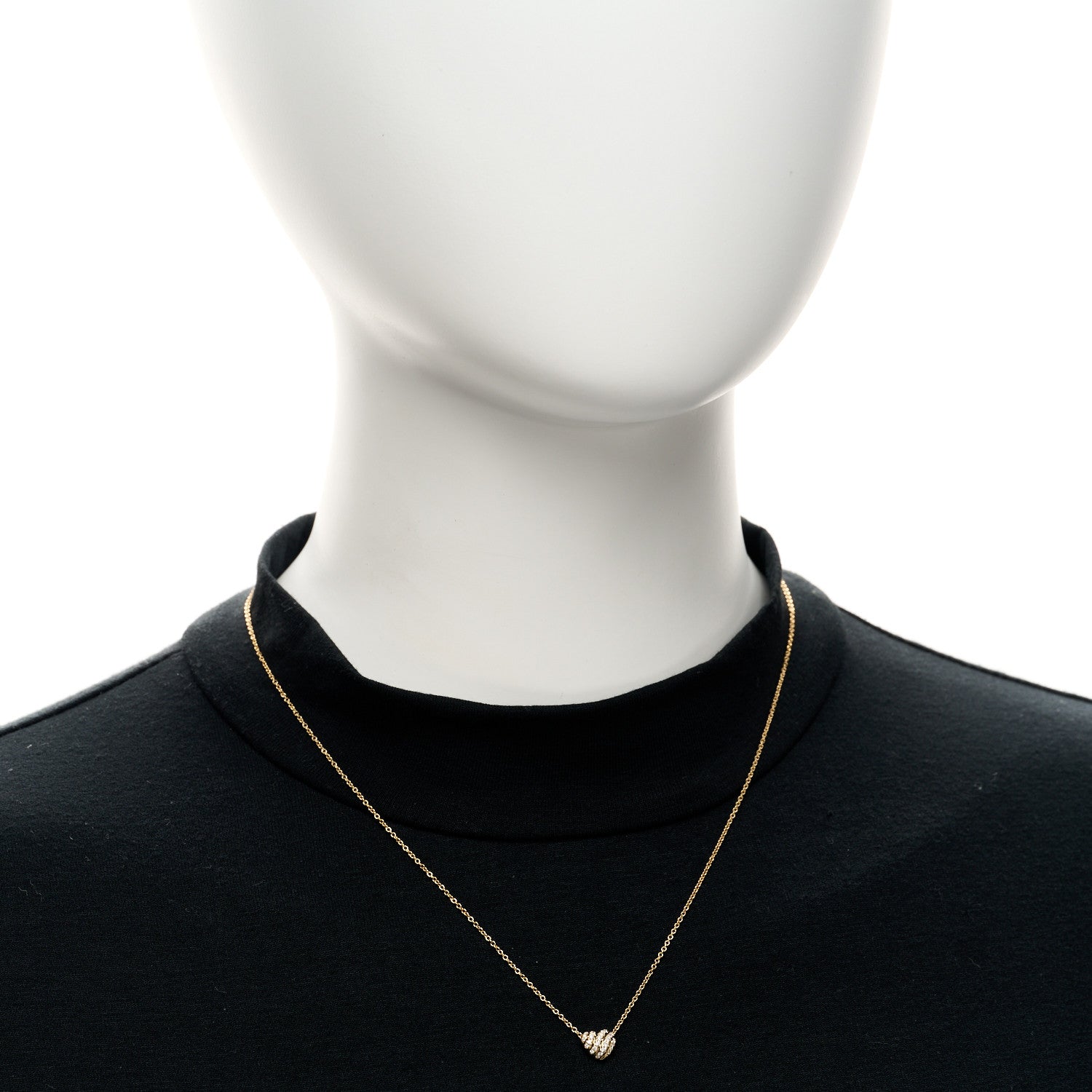 David Yurman 18K Yellow Gold Diamond Cable Heart Pave Pendant Necklace 2 of 4