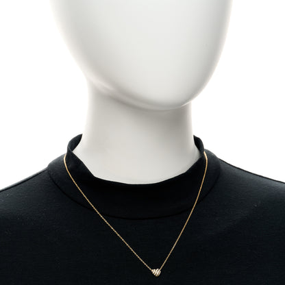 David Yurman 18K Yellow Gold Diamond Cable Heart Pave Pendant Necklace 2 of 4
