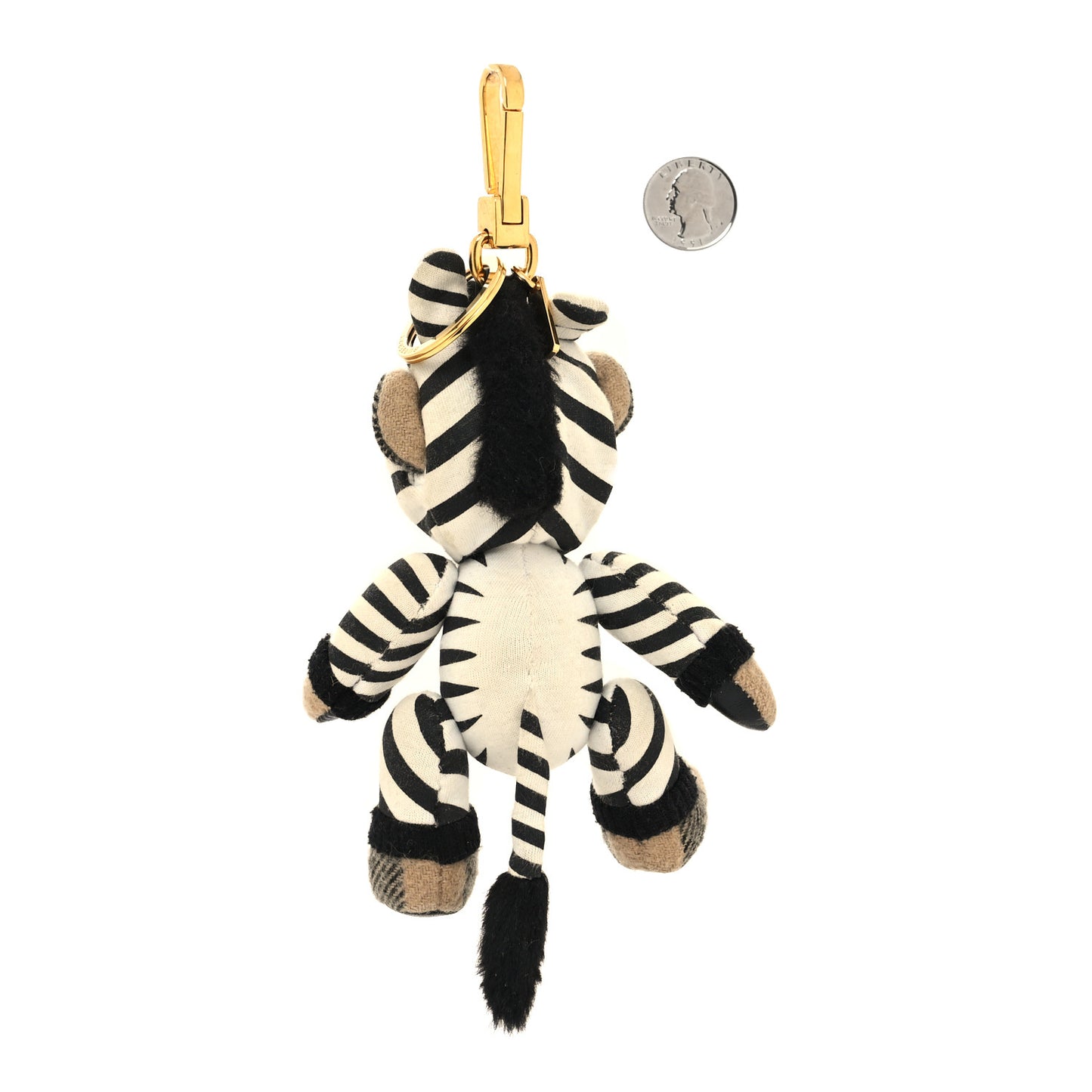 Cashmere Thomas Zebra Costume Teddy Bear Keychain Charm Black White