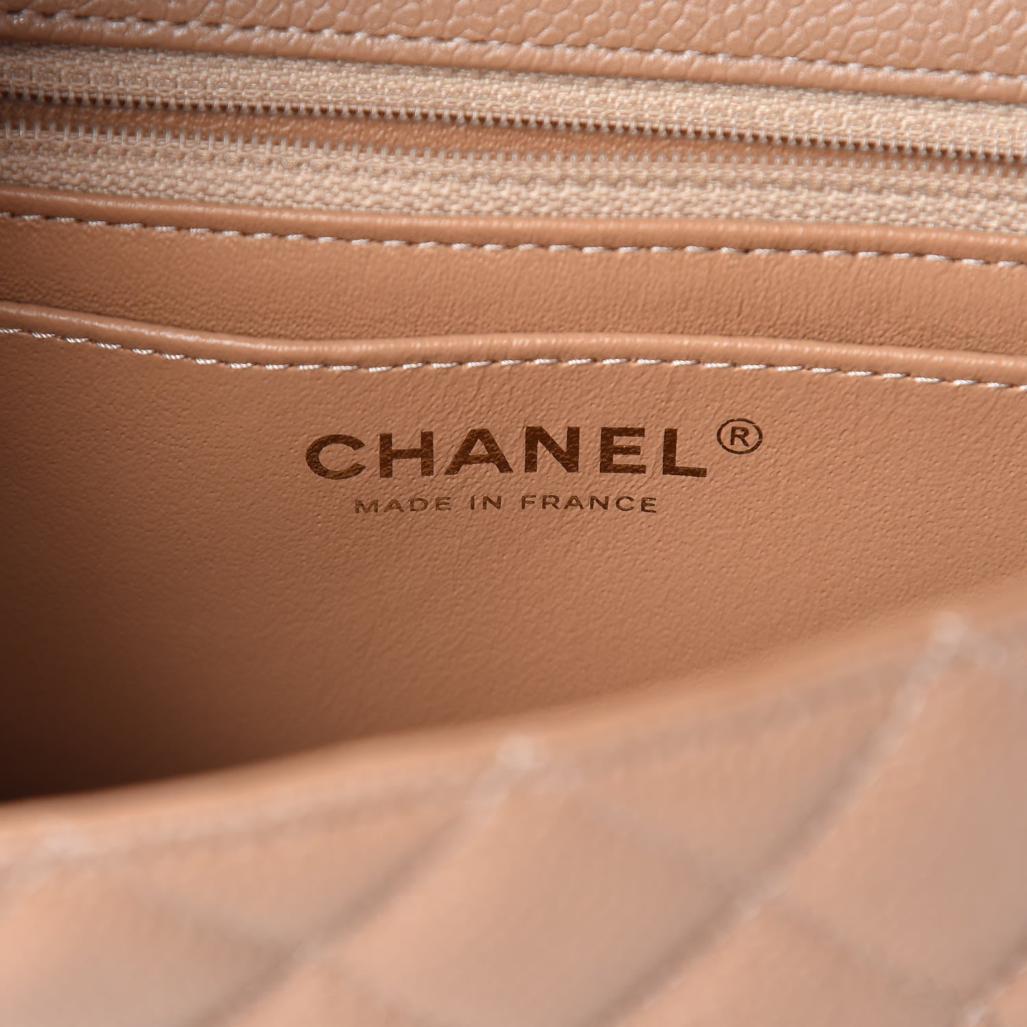 Chanel Caviar Quilted Mini Rectangular Flap Dark Beige 6 of 12