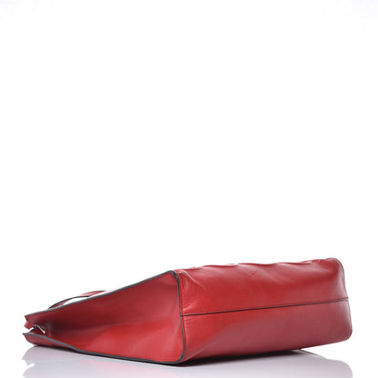 Gucci Calfskin Embossed Medium XL Tote Red 4 of 25