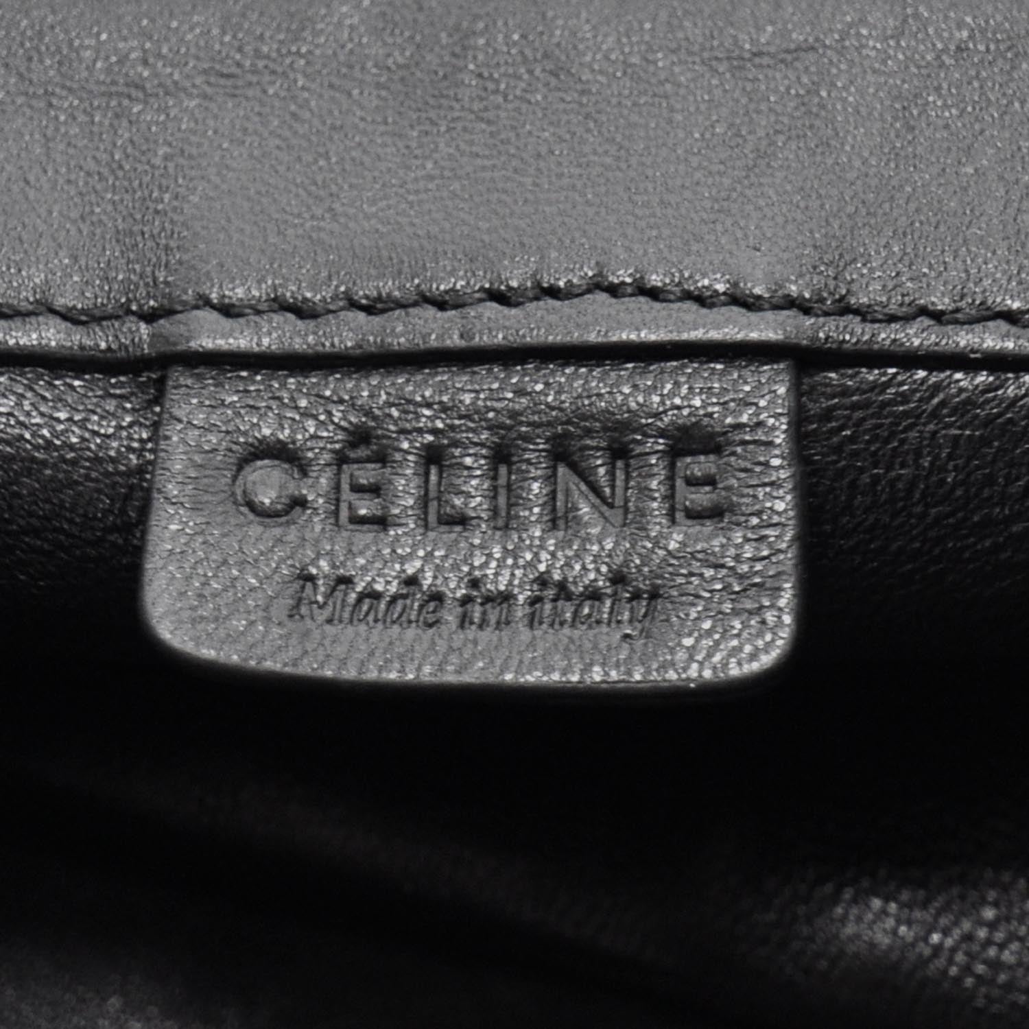 Celine Leather Gusset Cabas Black 8 of 9