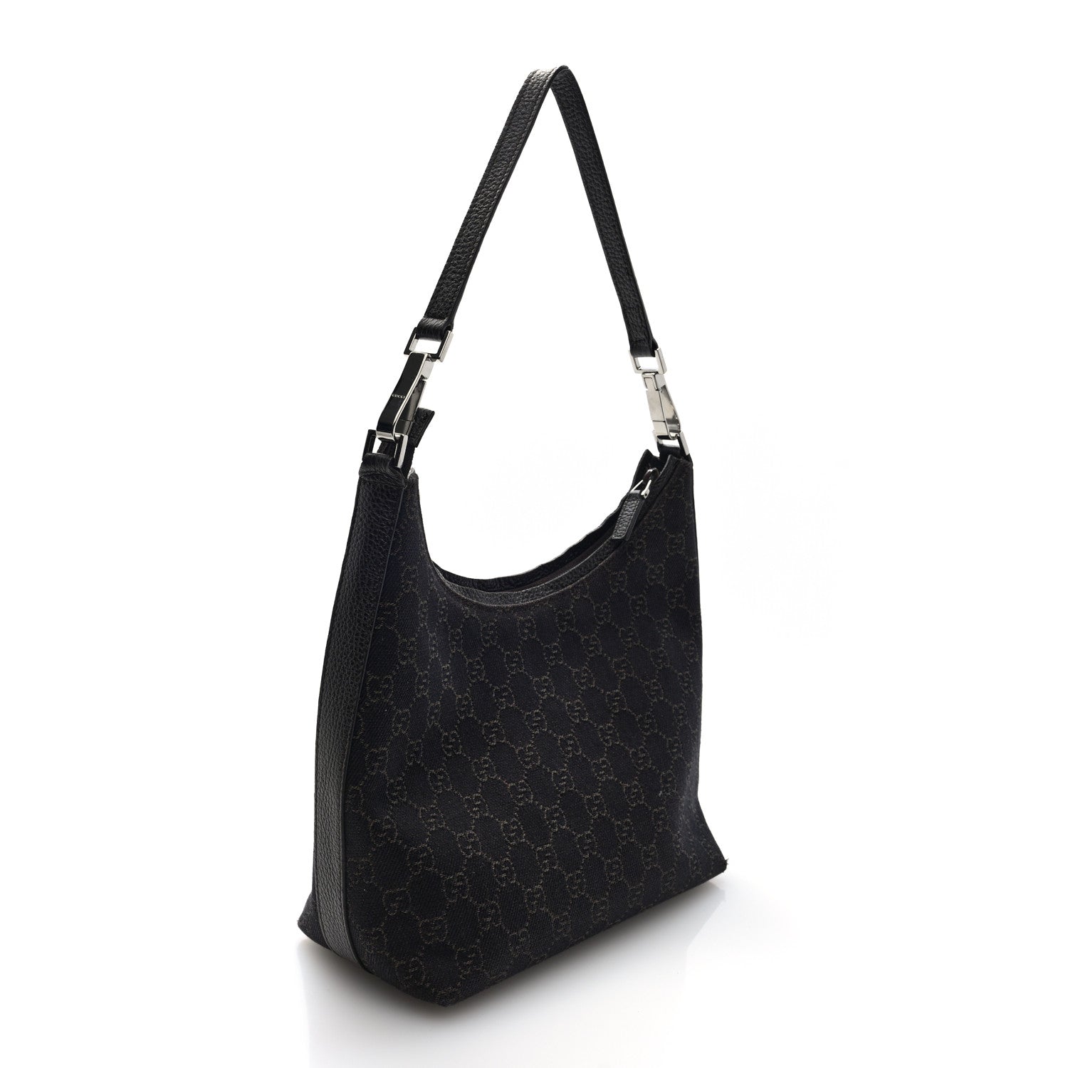 Gucci Denim Monogram Hobo Dark Brown 2 of 9