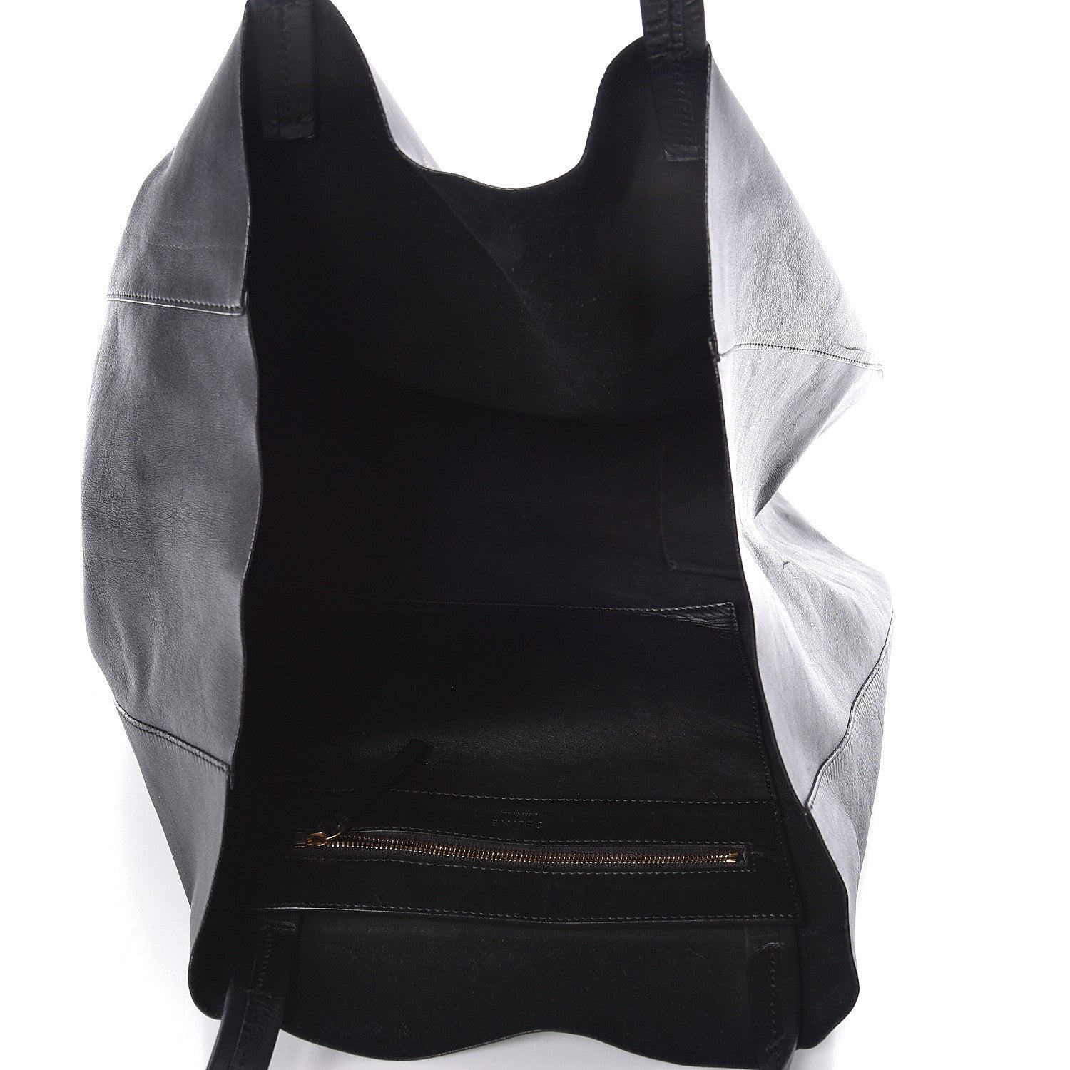 Celine Lambskin Horizontal Cabas Black 5 of 16