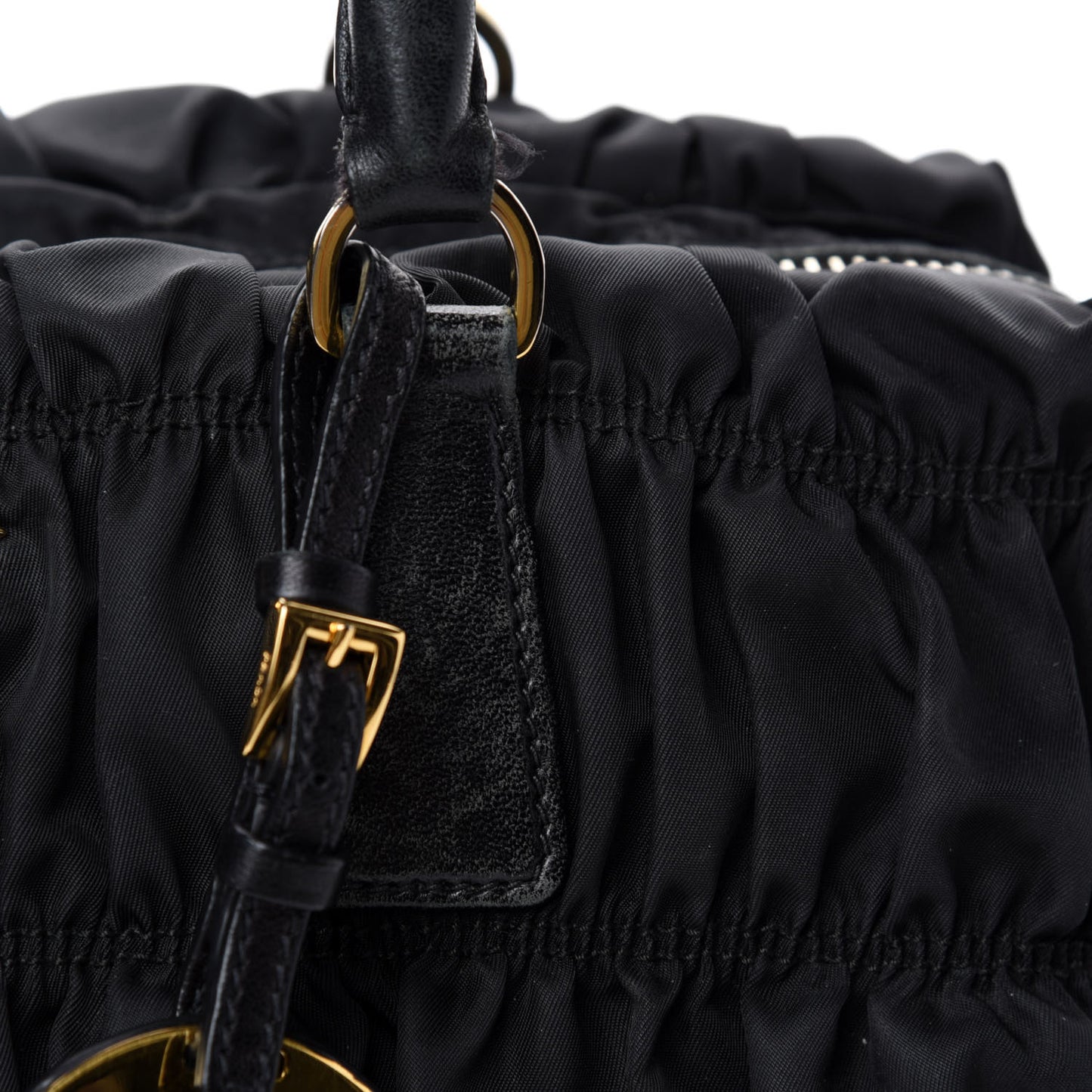 Tessuto Nylon Gaufre Shopping Satchel Black