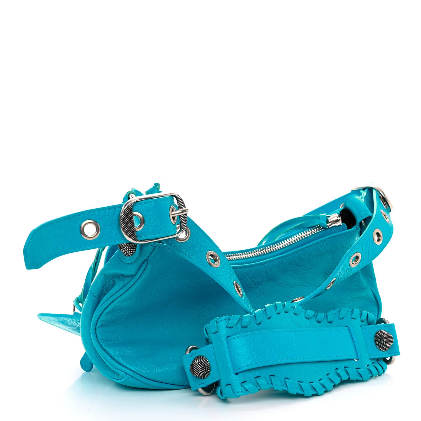 Agneau Arena Le Cagole Shoulder Bag XS Cyan