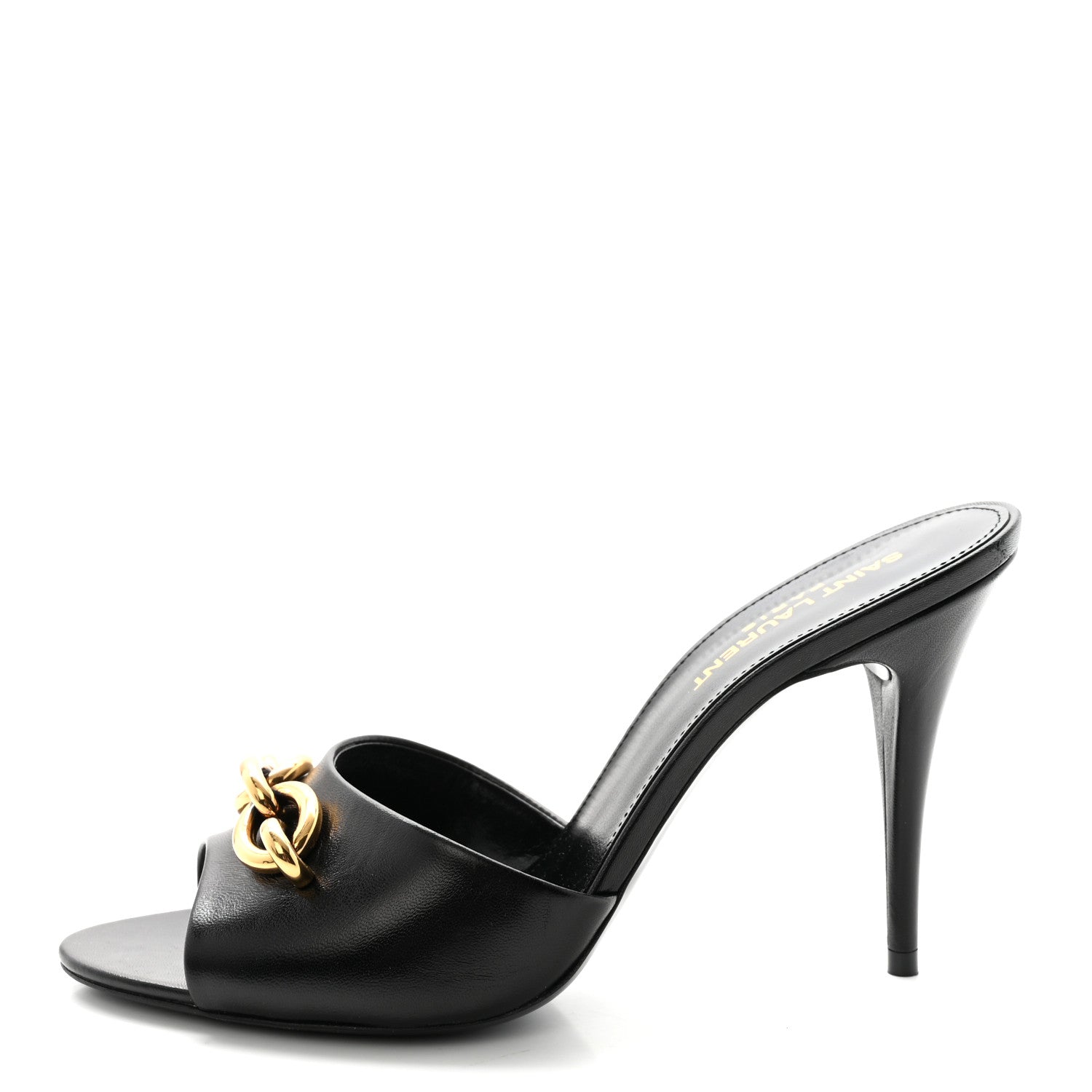 Saint Laurent Calfskin New Belfagor Sexy 95mm Mules 38 Black 1 of 10