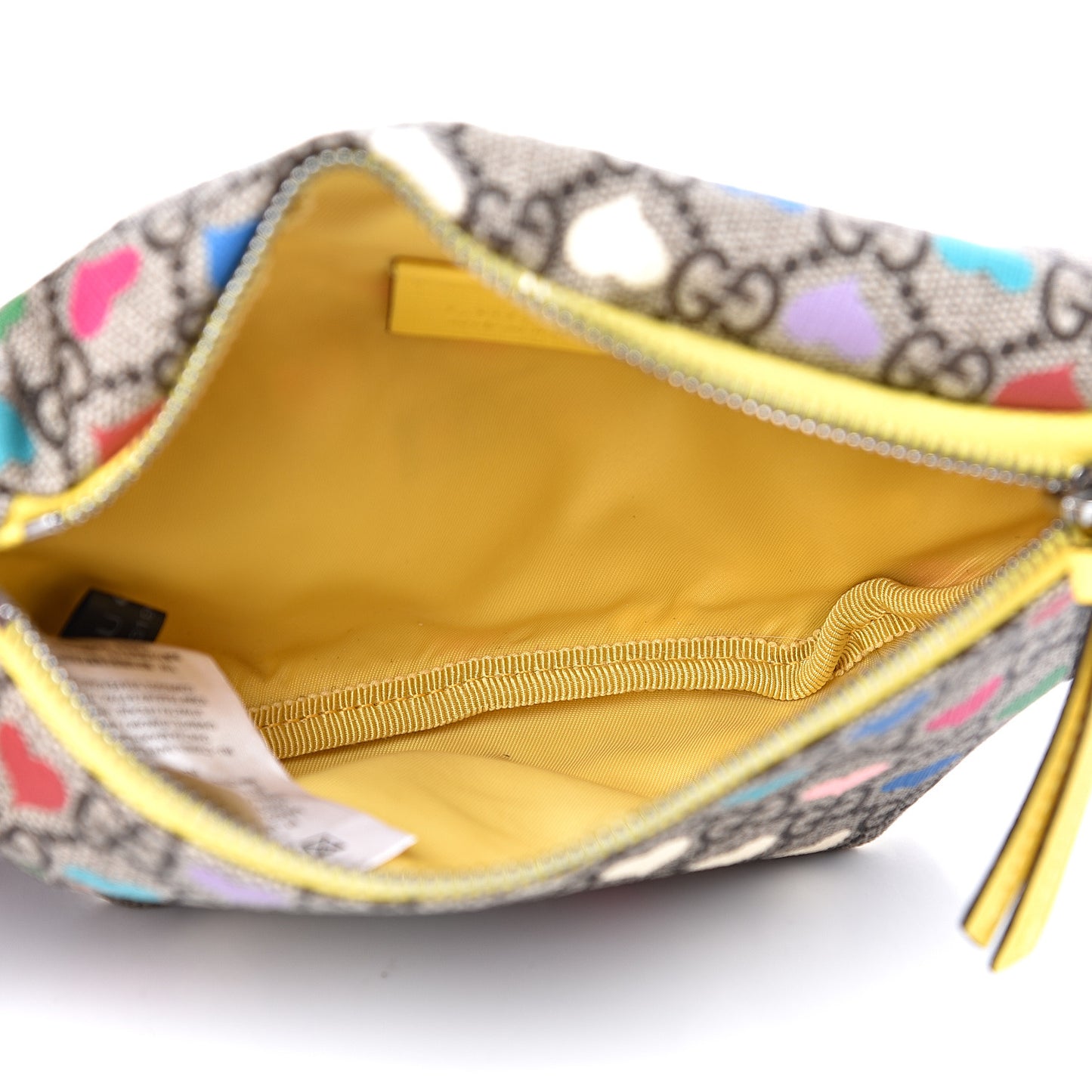 Soft GG Supreme Monogram Hearts Web Childrens Belt Bag Beige Ebony Multicolor Freesia