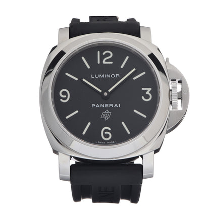 Panerai Stainless Steel Rubber 44mm Luminor Base Logo Manual Winding Watch Black PAM00773 1 of 6