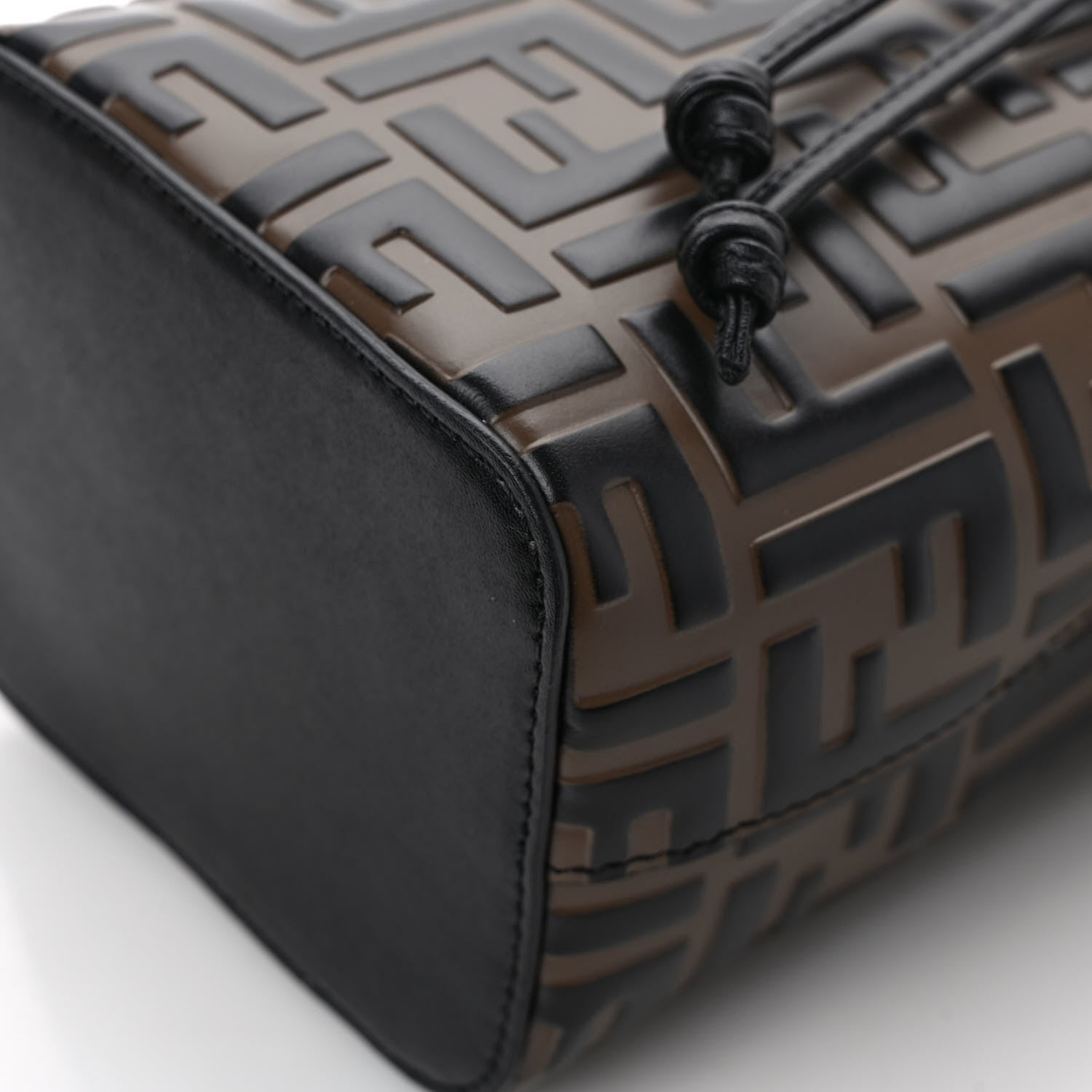 Fendi Vitello Liberty F is Fendi Bi-Color FF 1974 Embossed Mini Mon Tresor Bucket Bag Maya Black 11 of 11