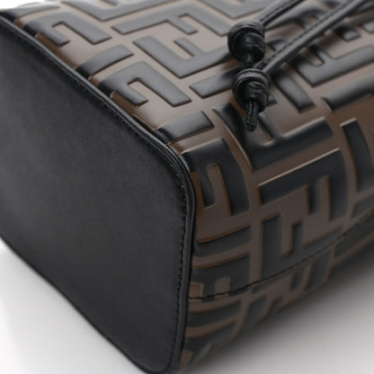 Fendi Vitello Liberty F is Fendi Bi-Color FF 1974 Embossed Mini Mon Tresor Bucket Bag Maya Black 11 of 11