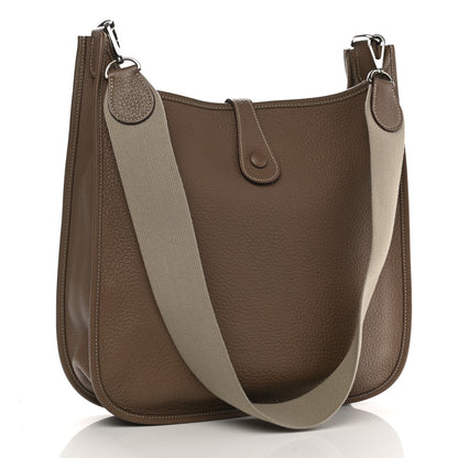 Hermes Taurillon Clemence Evelyne I GM Etoupe 2 of 9
