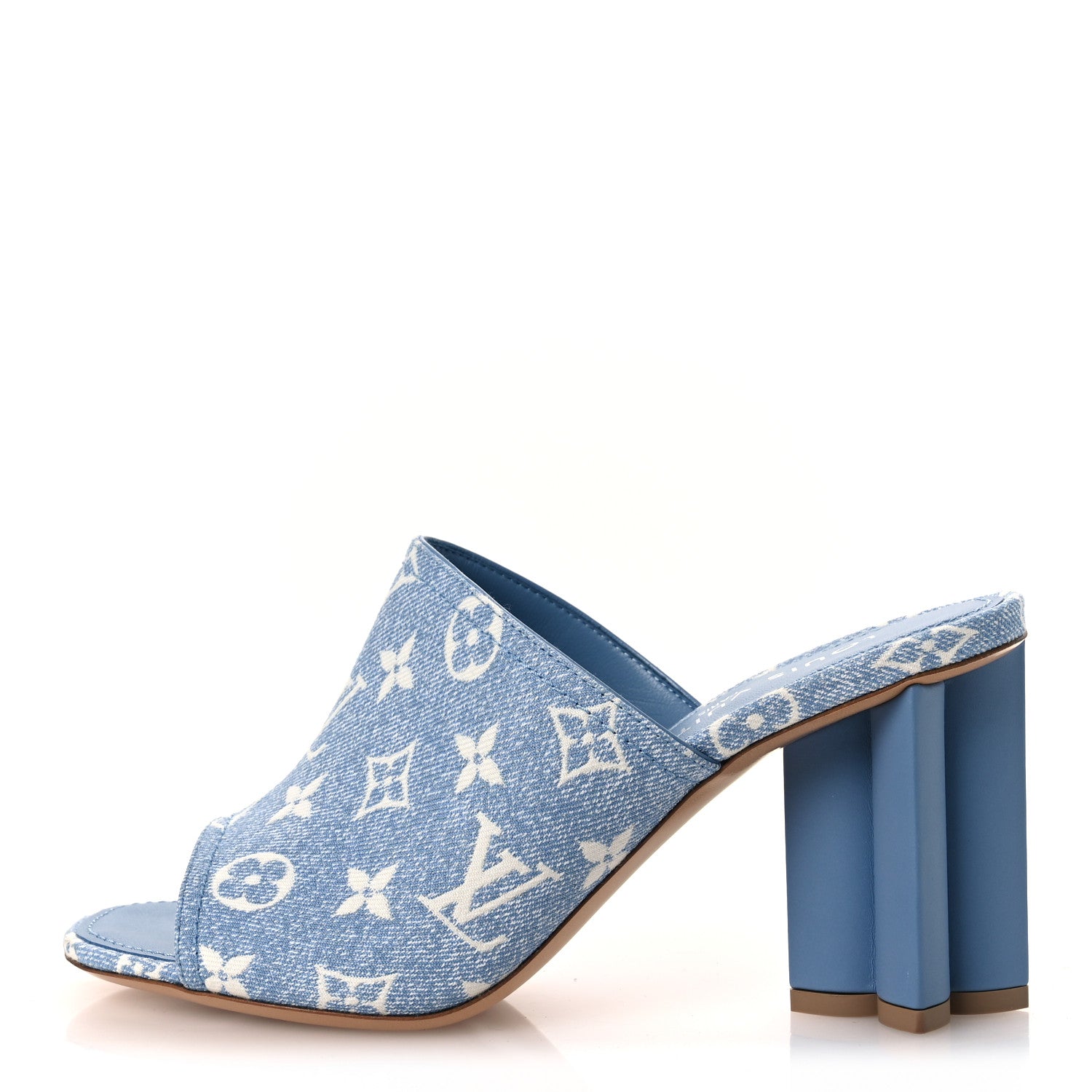 Louis Vuitton Denim Monogram Silhouette Mules 40 Blue 1867924