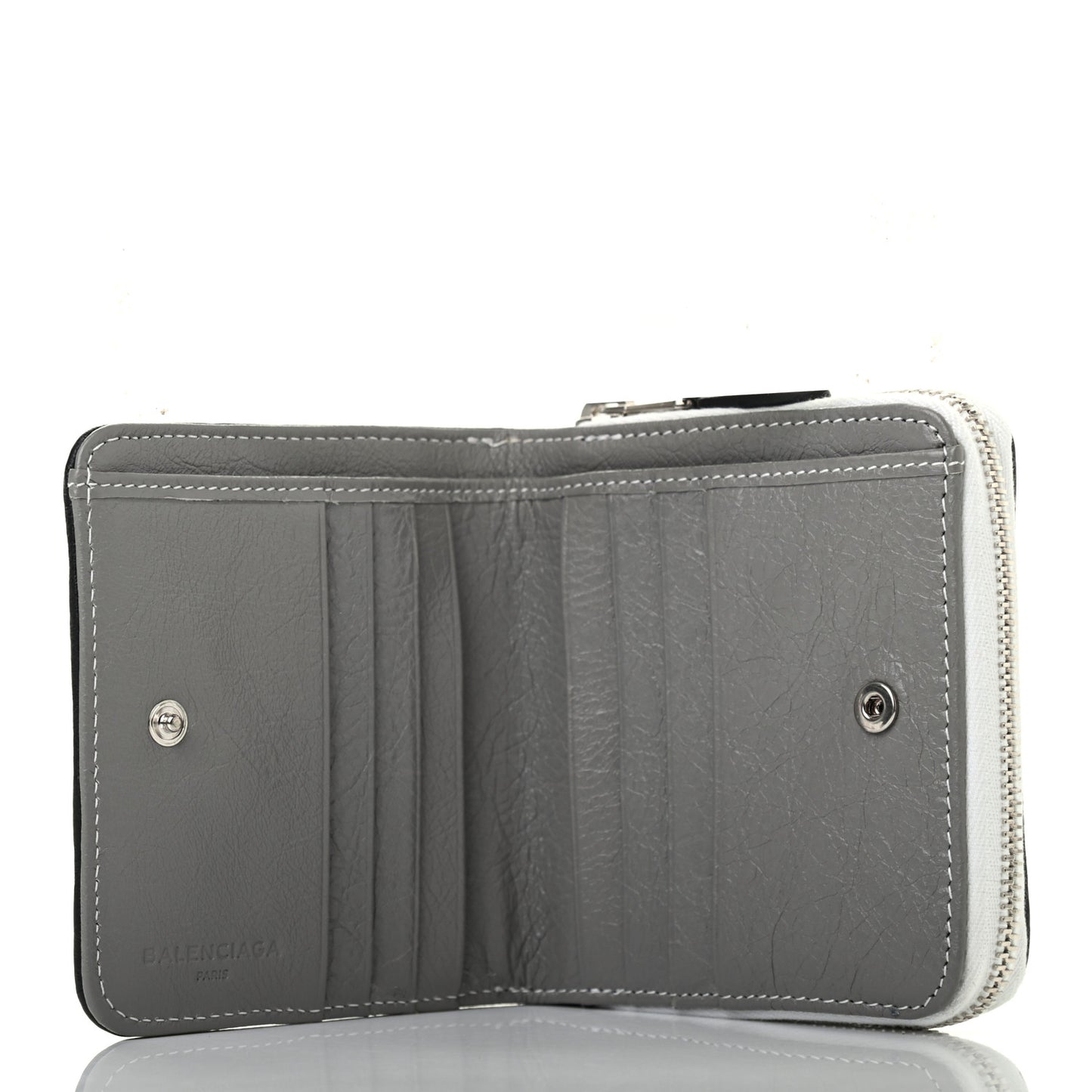 Veau Arena Multicolore Bazar Compact Zip Around Wallet Bleu Gris White Black
