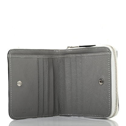 Balenciaga Veau Arena Multicolore Bazar Compact Zip Around Wallet Bleu Gris White Black 4 of 6