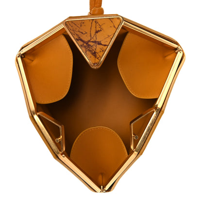 Bottega Veneta Spazzolato Calfskin Pyramid Bag Gold Marble 5 of 13
