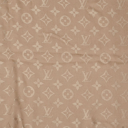 Louis Vuitton Silk Wool Monogram Shawl Beige 1 of 5