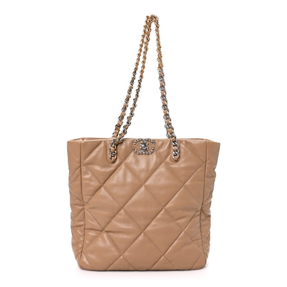 Chanel Lambskin Quilted Chanel 19 Shopping Bag Beige 1 of 10