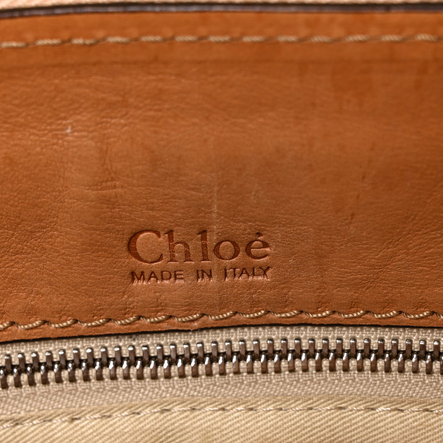 Calfskin Edith Satchel Beige