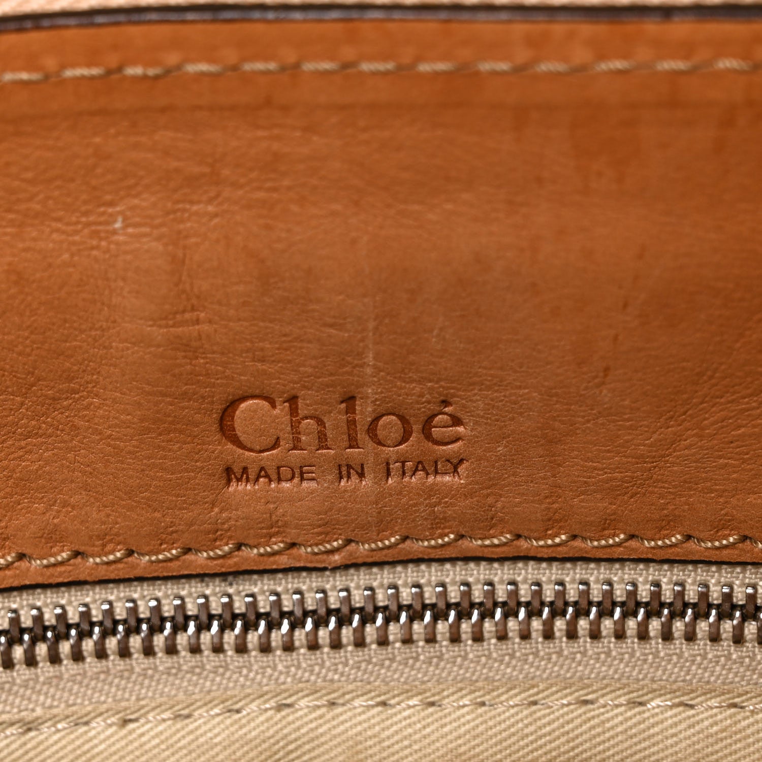 Chloe Calfskin Edith Satchel Beige 10 of 17