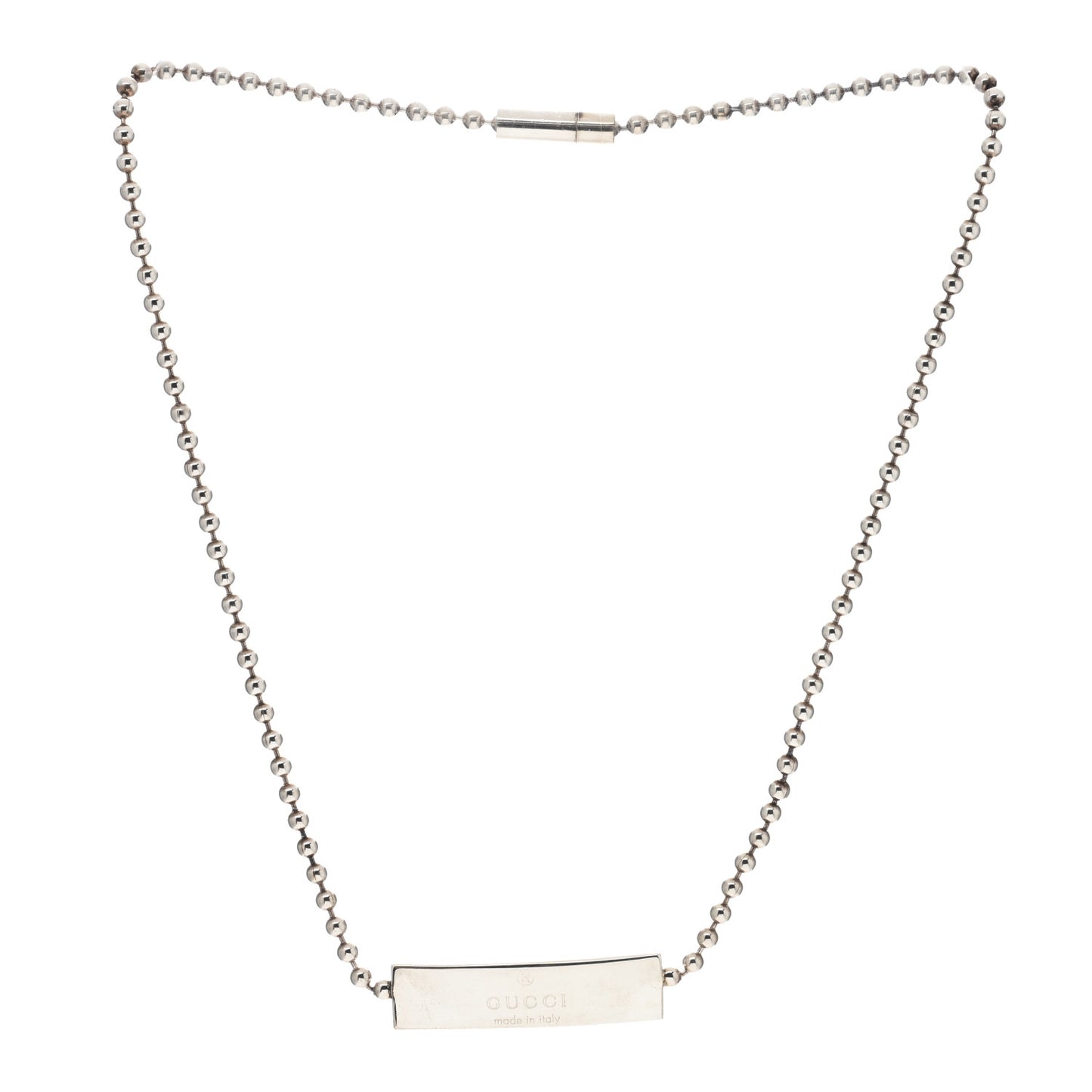 Sterling Silver Logo Plate Choker Necklace