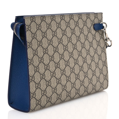 Gucci GG Supreme Monogram Bi-Color Small Zip Wristlet Pouch Beige Ebony Royale 4 of 8