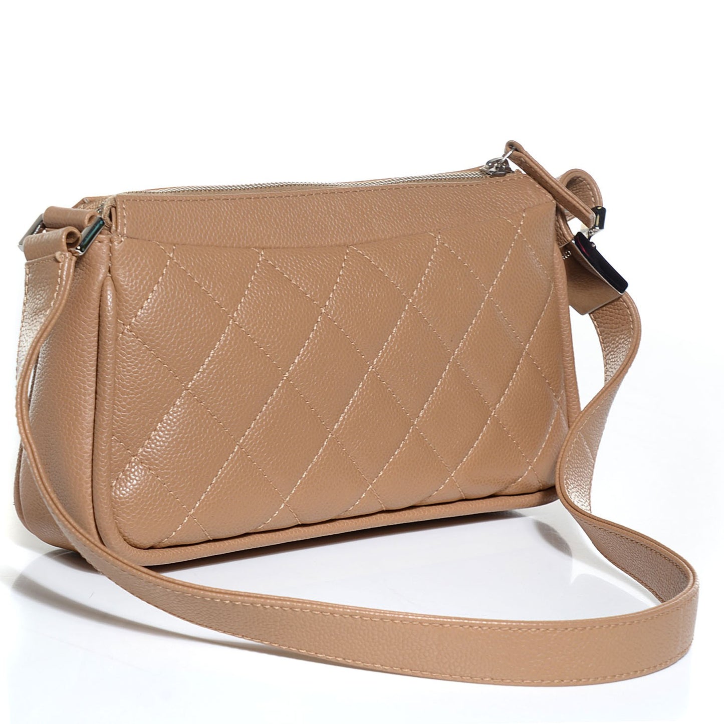 Caviar Quilted Shoulder Bag Beige