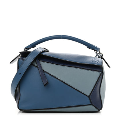 Loewe Calfskin Small Puzzle Bag Marine Stone Steel Blue 1 of 10