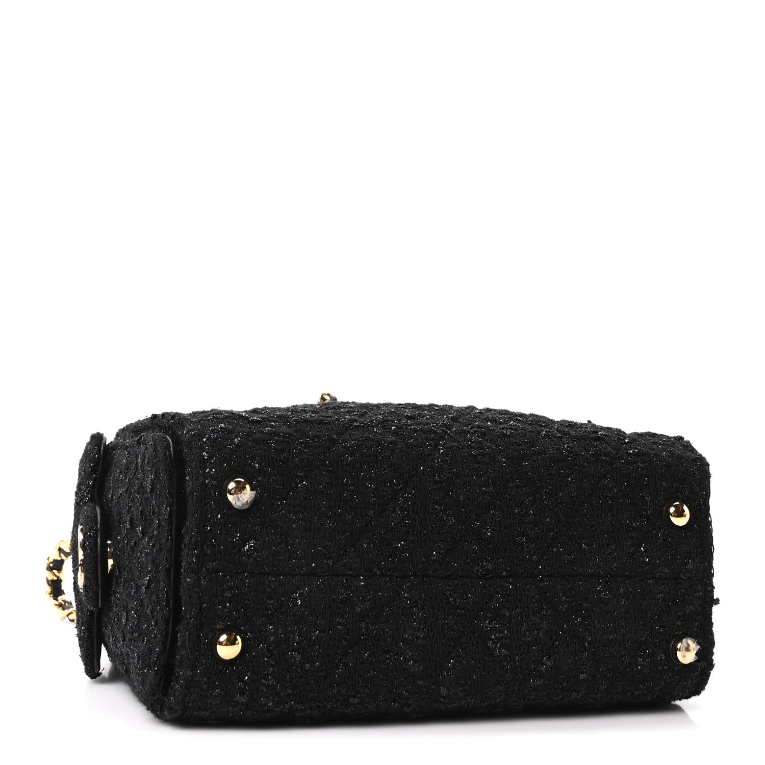 Chanel Tweed Quilted Mini Chanel 25 Handbag Black 4 of 10