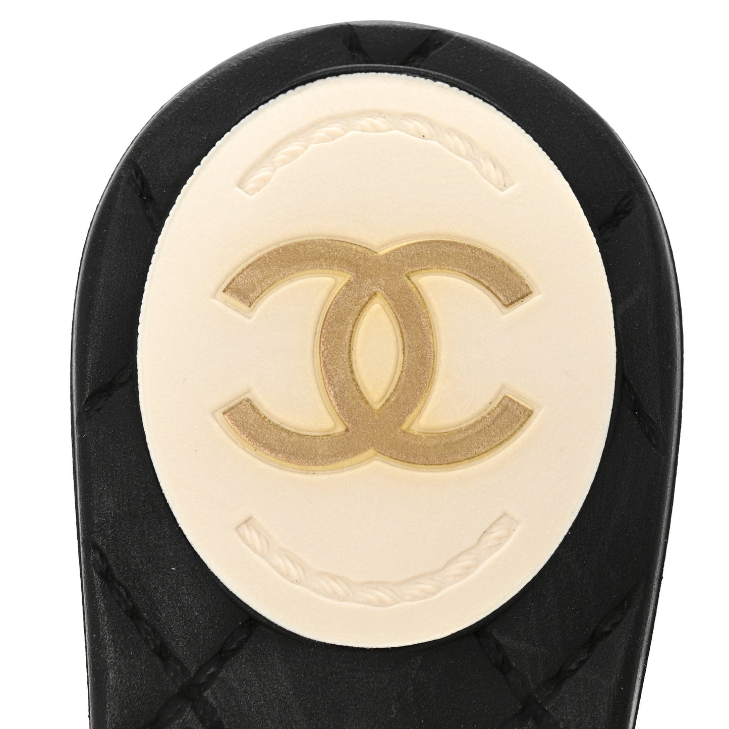 Jelly Quilted Camellia Thong Sandals 37 White Black