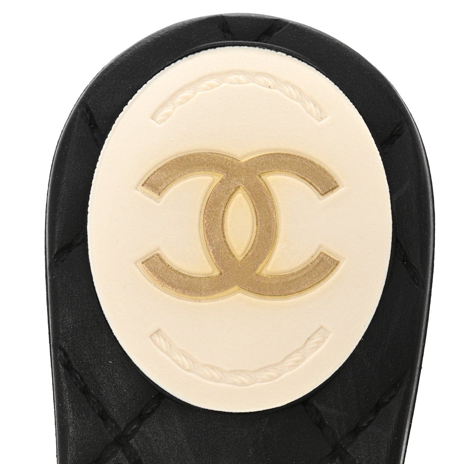 Chanel Jelly Quilted Camellia Thong Sandals 37 White Black 8 of 10