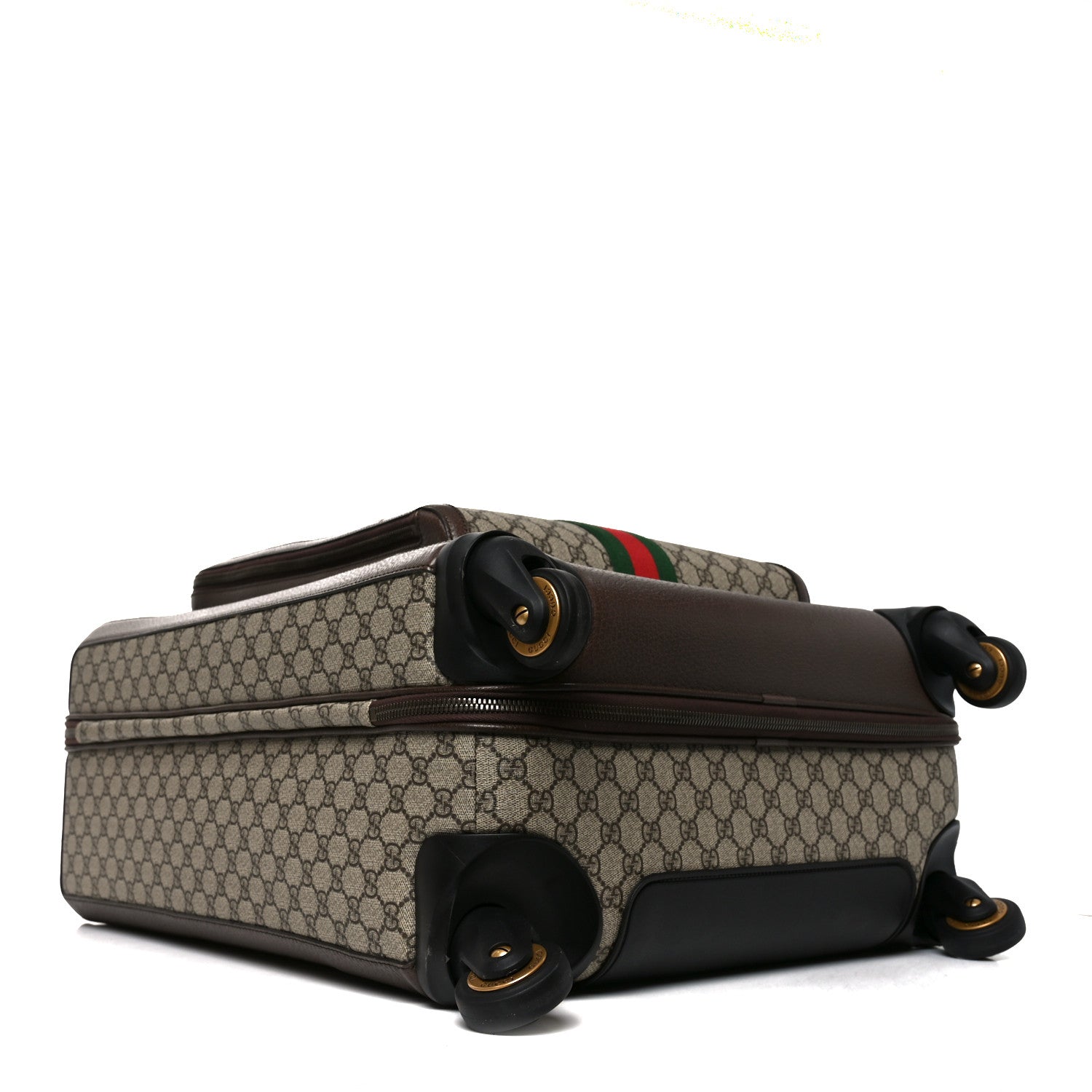 Gucci GG Supreme Monogram Web Medium Savoy Trolley Beige Ebony 3 of 10