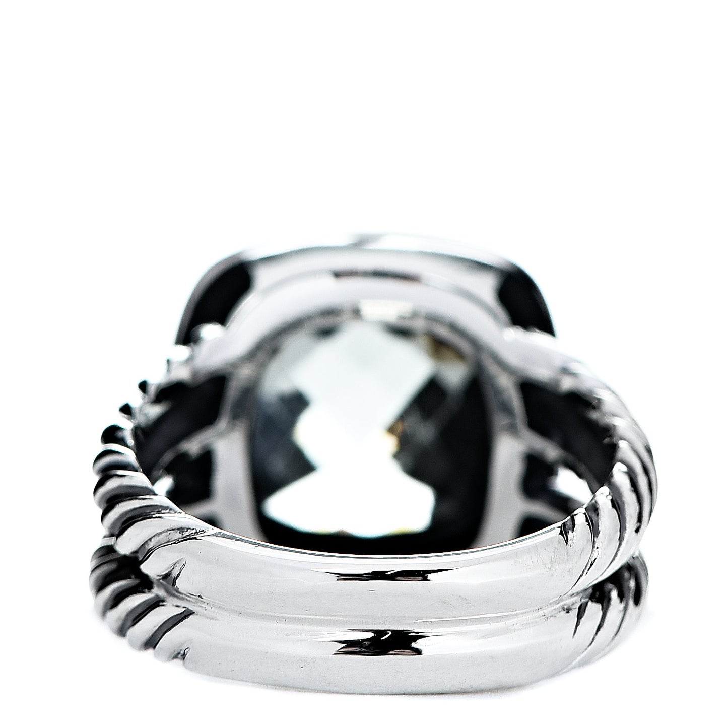 Sterling Silver Diamond Prasiolite 11mm Albion Ring 54 7